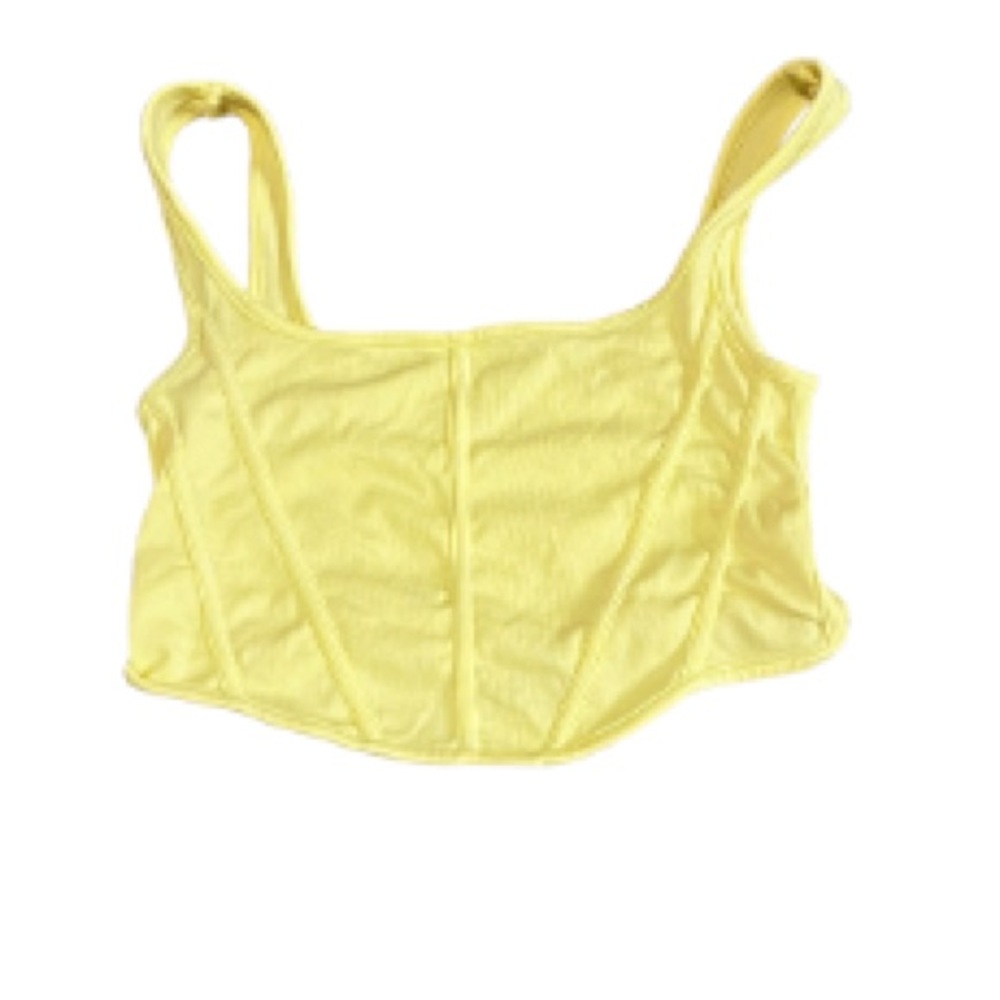 Yellow Corset-like Crop Top